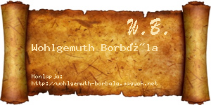 Wohlgemuth Borbála névjegykártya