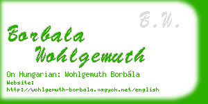 borbala wohlgemuth business card